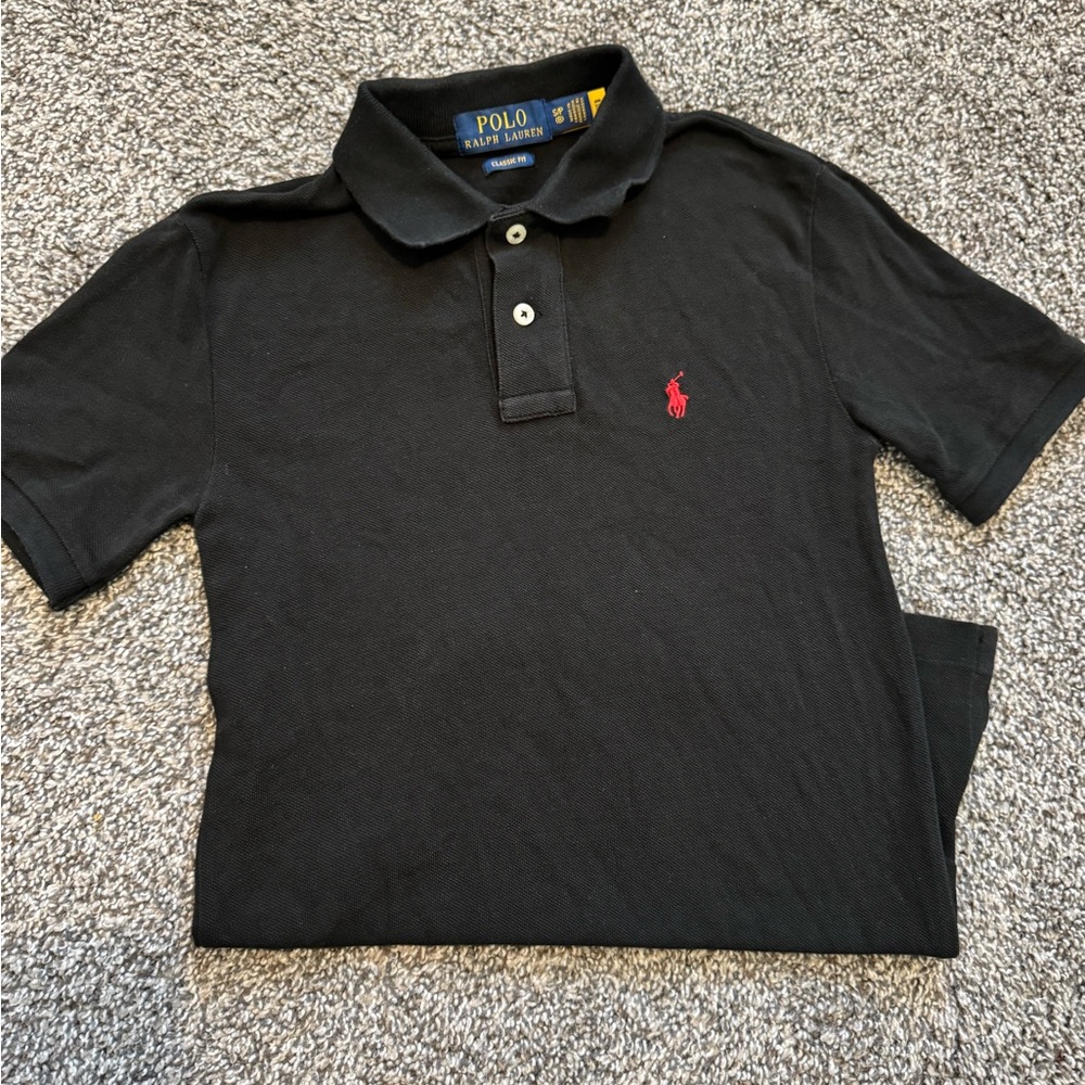 Polo by Ralph Lauren Kids Polo Shirt in Black with Red Logo